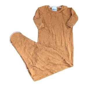 Bear & Roo Orange Map Knotted Gown 3-6m